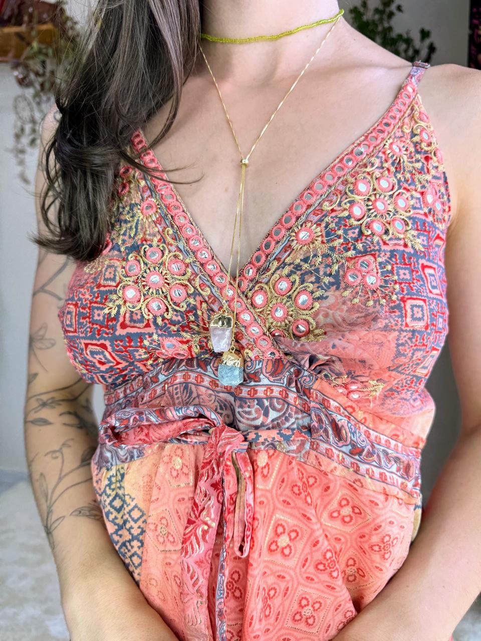 Vestido Indiano Camomila Bordado (1) - Imagem 4